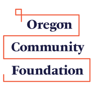 Oregon Community Foundation logo. White background with blue letters. 