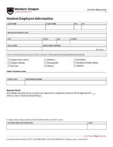 student-employee-information Student Employee Information Sheet