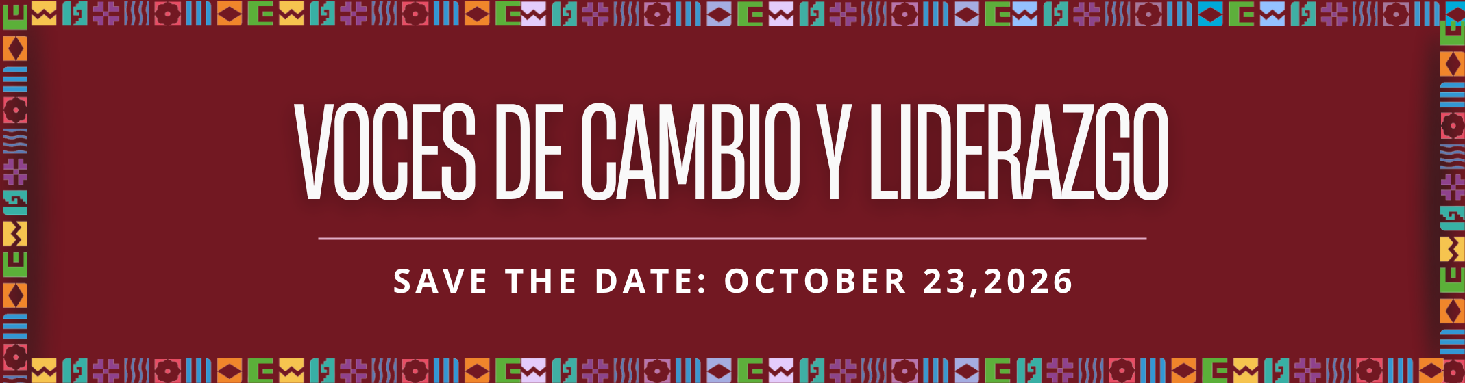 Banner with save the date october 23, 2026