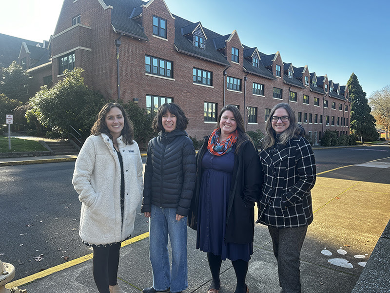 wou-faculty LTR: Jaclyn Caires-Hurley, Jennifer Vaughn, Leanne Merrill, and Melissa Cannon.