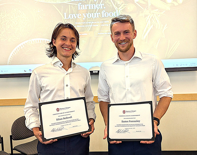 2026 Maurice Prize winners Ethan Bothwell and Easton Pomrankey