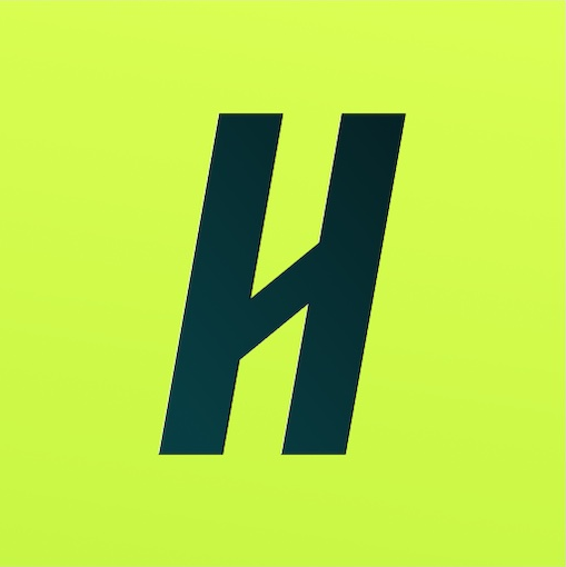 Handshake App Logo - black H on a neon green background