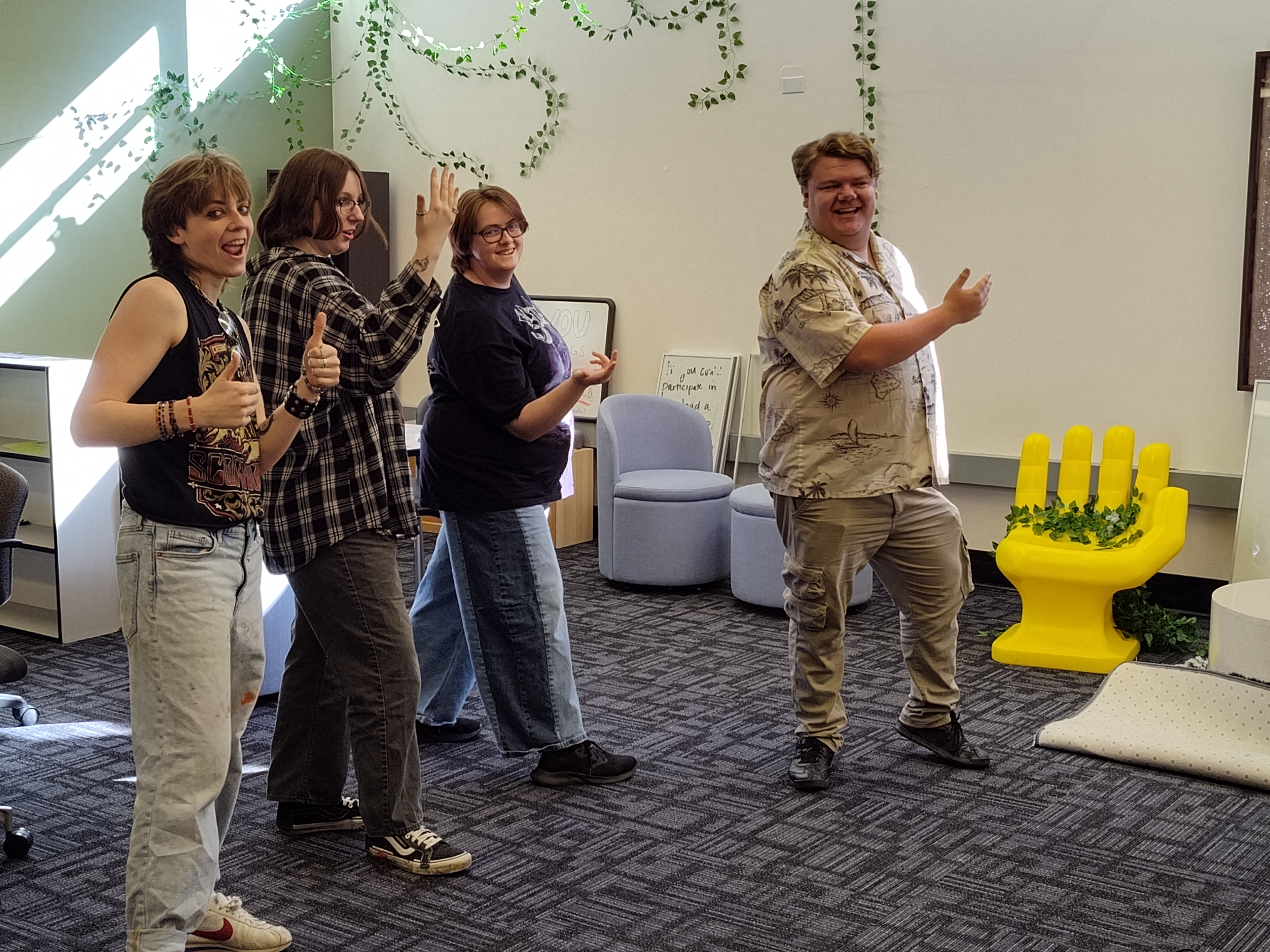 Group of students playing a game.