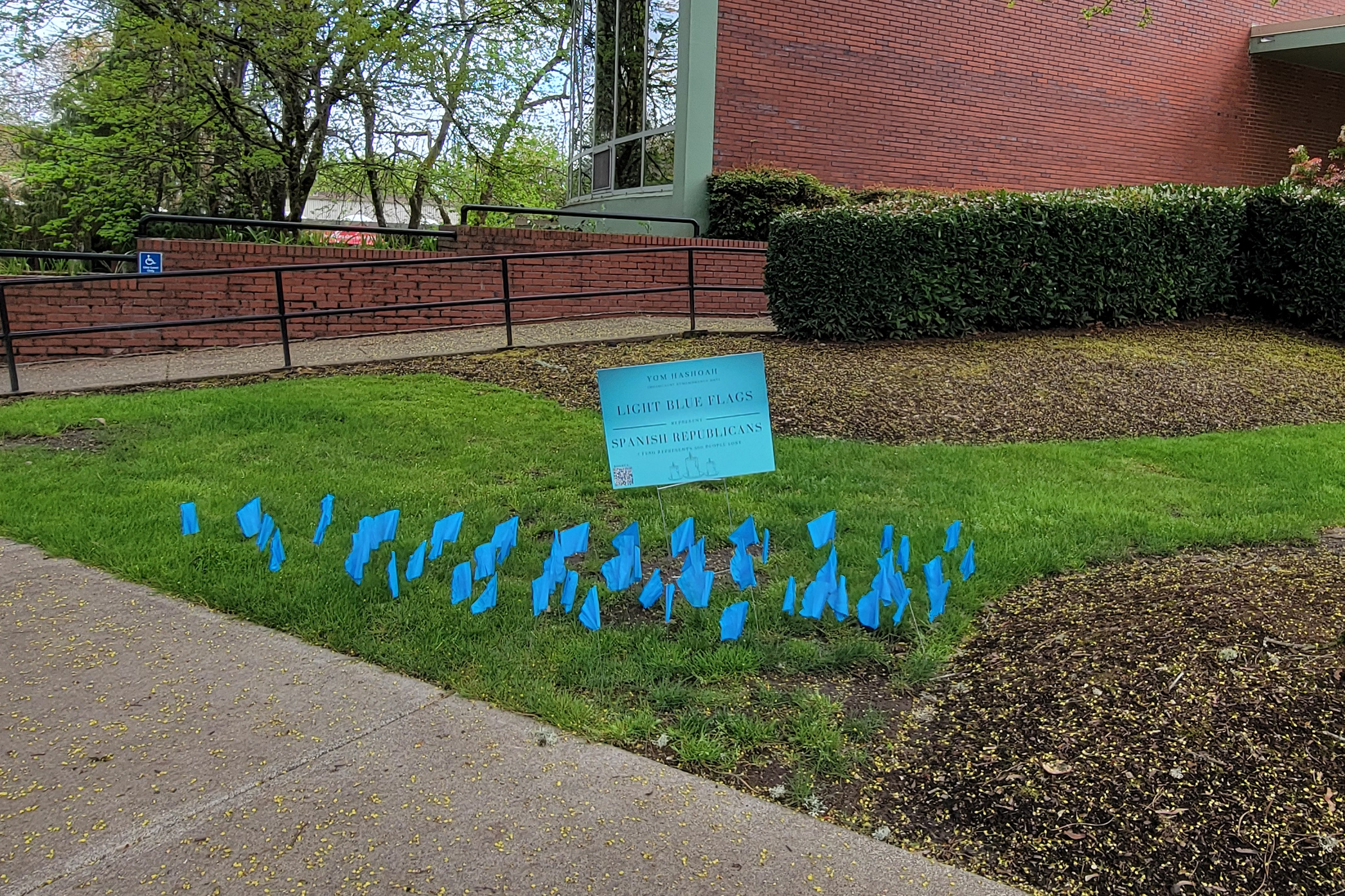 Light blue flags