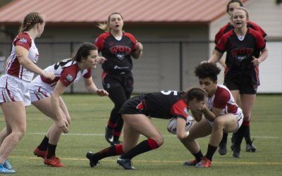 Racking points for seniors during Women’s Rugby match