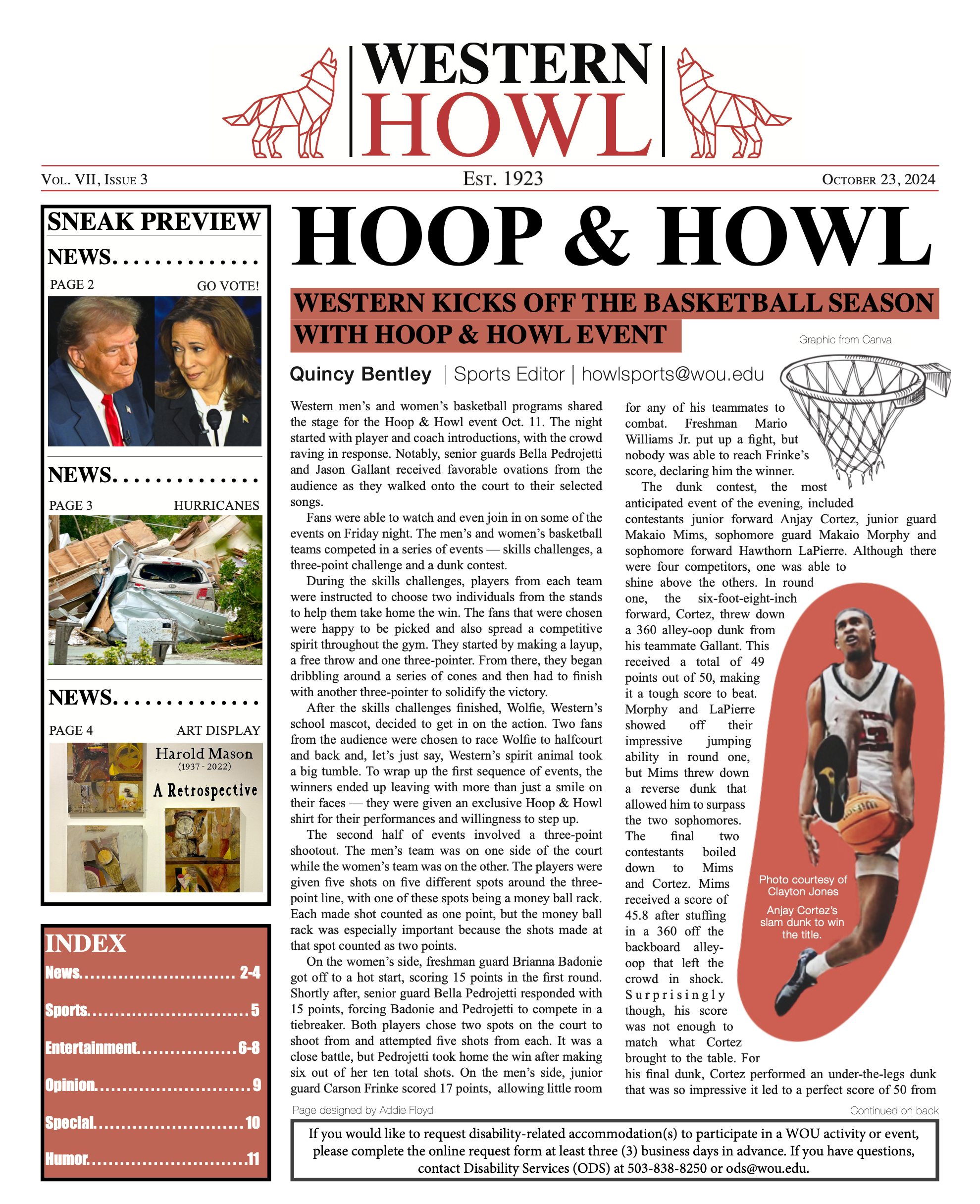 Western Howl Vol. VII, Issue 3 - October 23, 2024