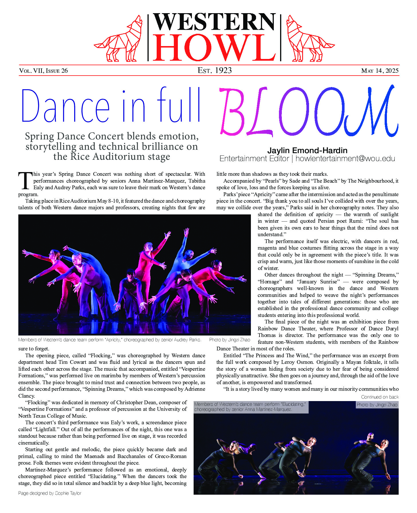 Western Howl Vol. VII, Issue 26 - May 14, 2025