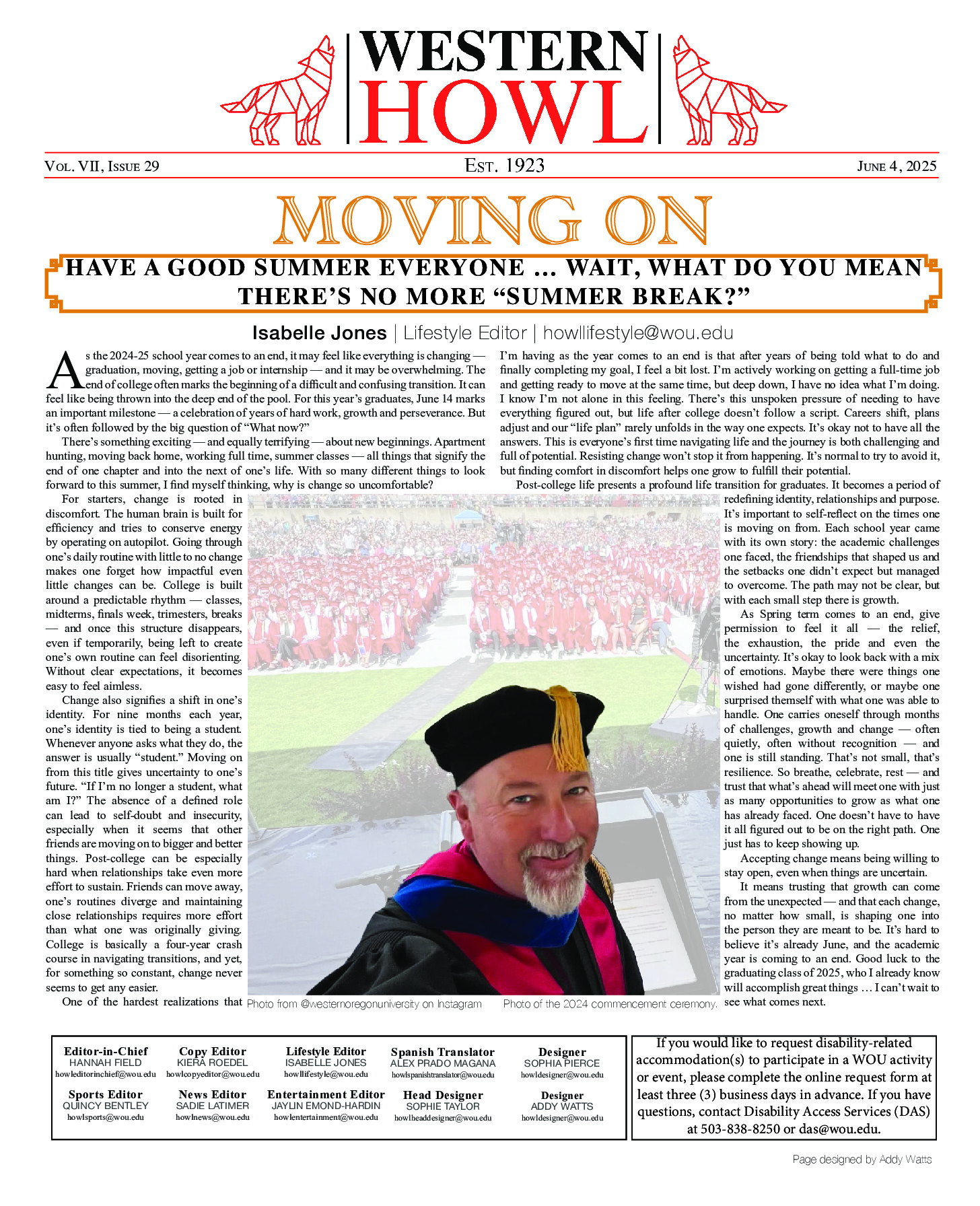 Western Howl Vol. VII, Issue 29 - June 4, 2025