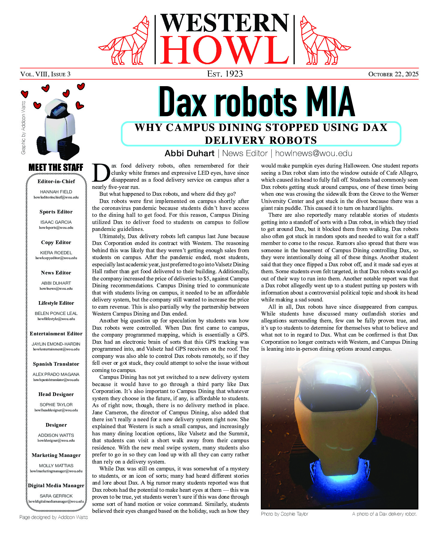 Western Howl Vol. VII, Issue 29 - June 4, 2025